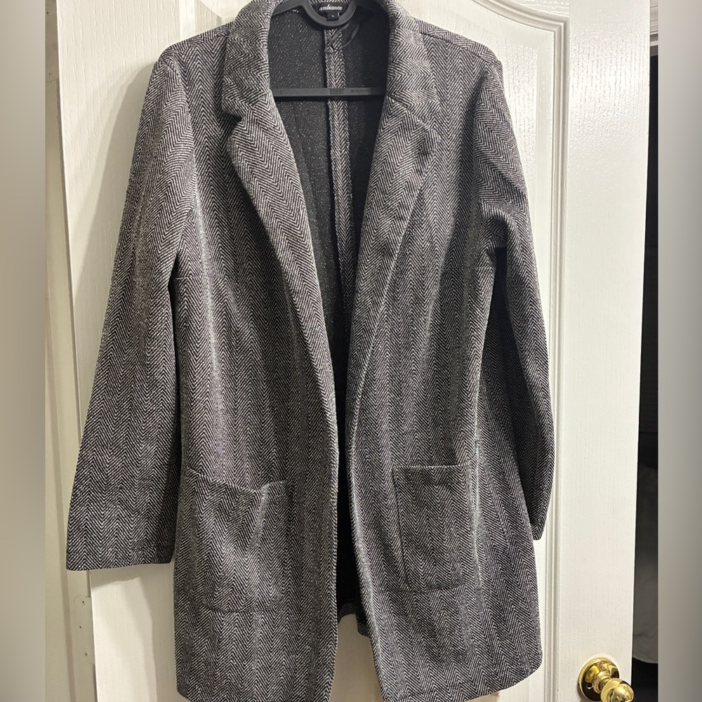 Ambiance Black and White Herringbone Jacket